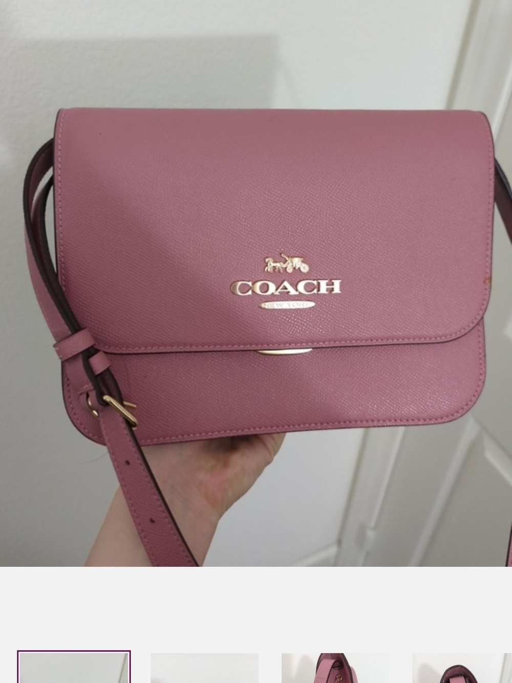 COACH Pink Crossbody Bag - Leather Shoulder Satchel